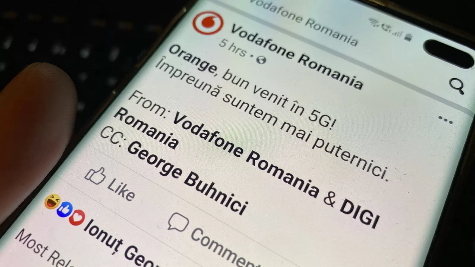 Vodafone România înţeapă ușor Orange cu ocazia lansării serviciilor 5G ale acestora pe plan local