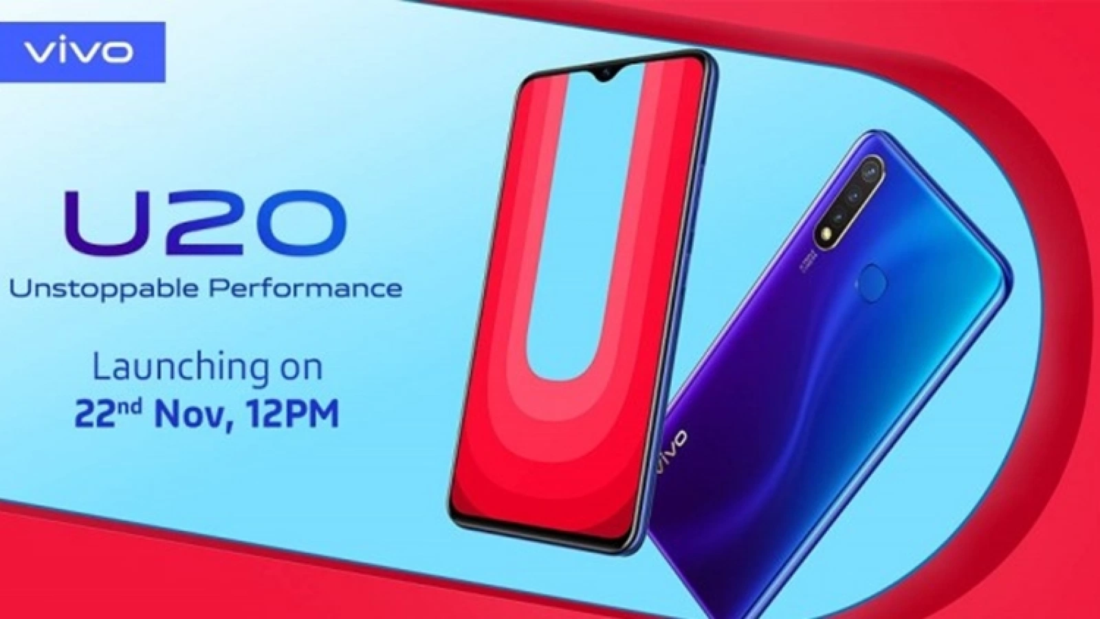 Vivo U20 este un nou telefon midrange cu cameră triplă; Se lansează pe 22 noiembrie