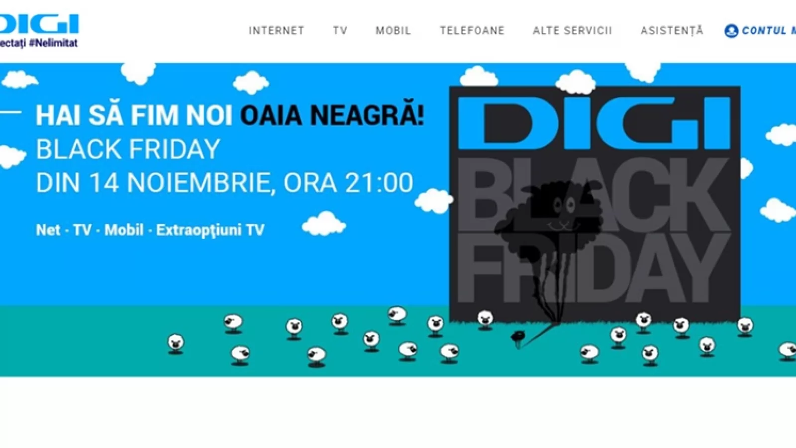 Digi Mobil dă startul promoțiilor de Black Friday astăzi la ora 21:00! 50% reducere pentru toate serviciile