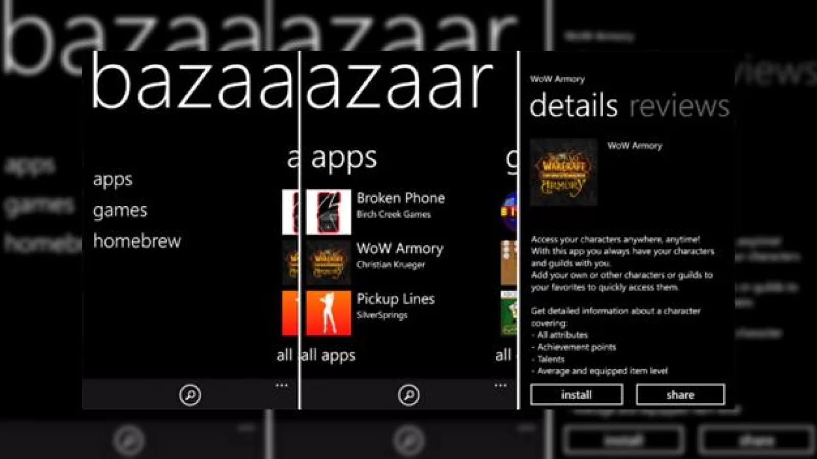 Utilizatorii Windows Phone primesc propriul "Cydia", numit Bazaar