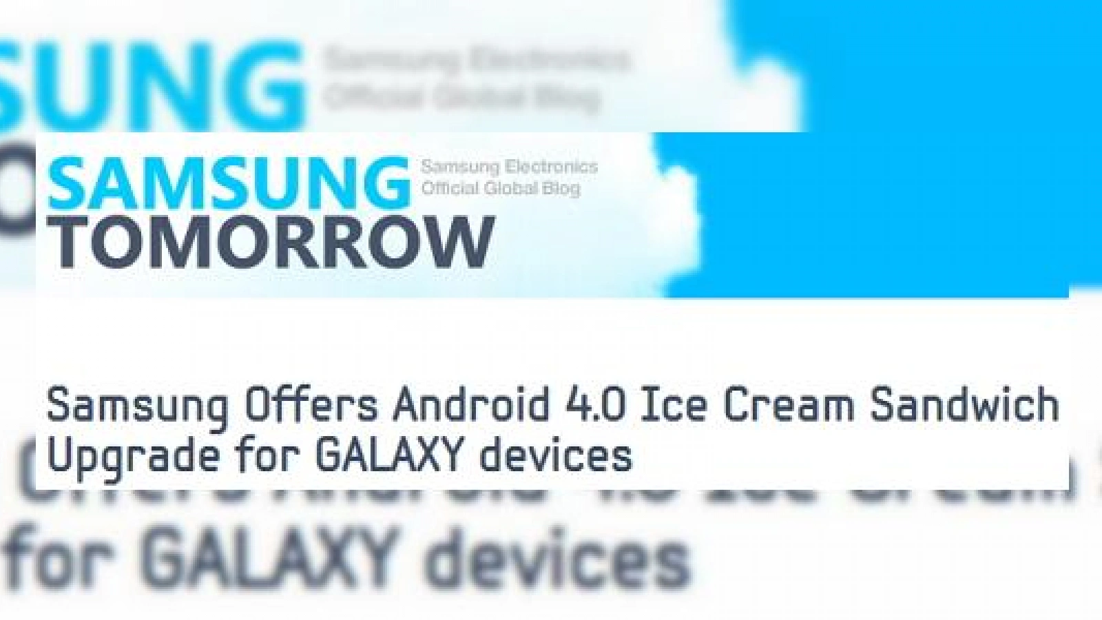 Înghețata mâine-i gata! Samsung Galaxy S II și Galaxy Note actualizate la Android Ice Cream Sandwich la Începutul lui 2012