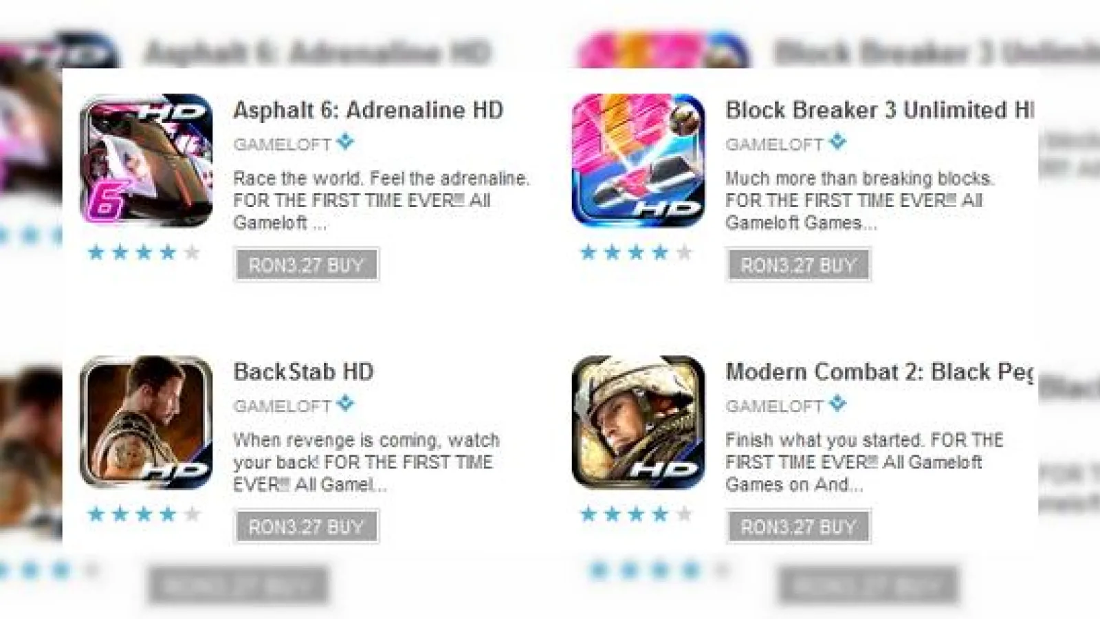Superofertă de jocuri Gameloft la 99 de cenți În Android Market! Titluri HD incluse! (Video)