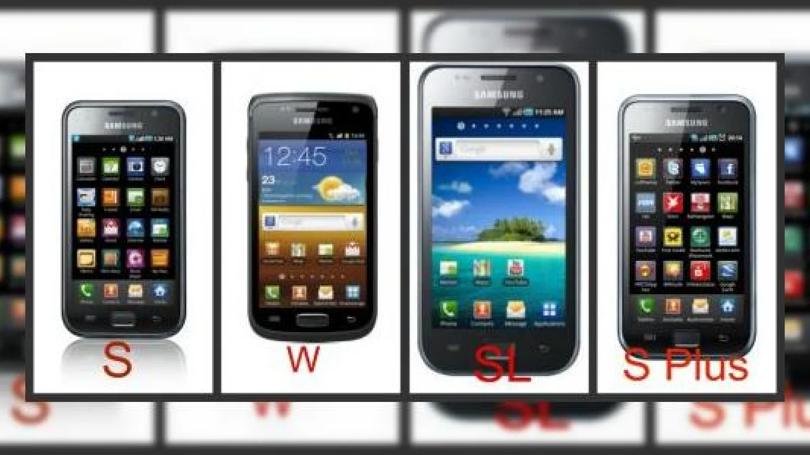 Care sunt diferențele Între Samsung Galaxy S, Galaxy W, Galaxy SL, Galaxy S Plus?
