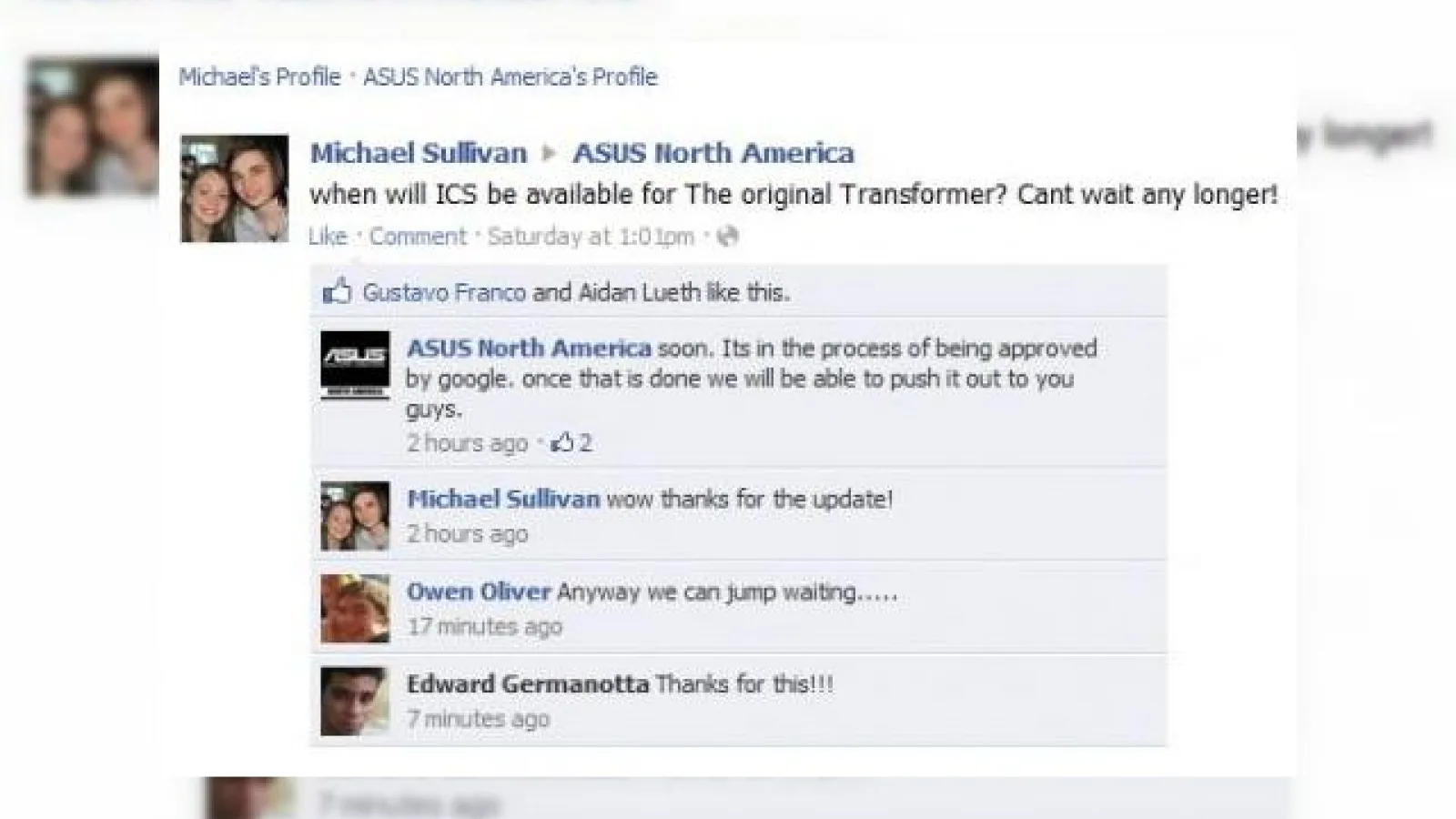 ASUS Eee Pad Transformer așteaptă ca update-ul la Android 4.0 să primească aprobarea Google