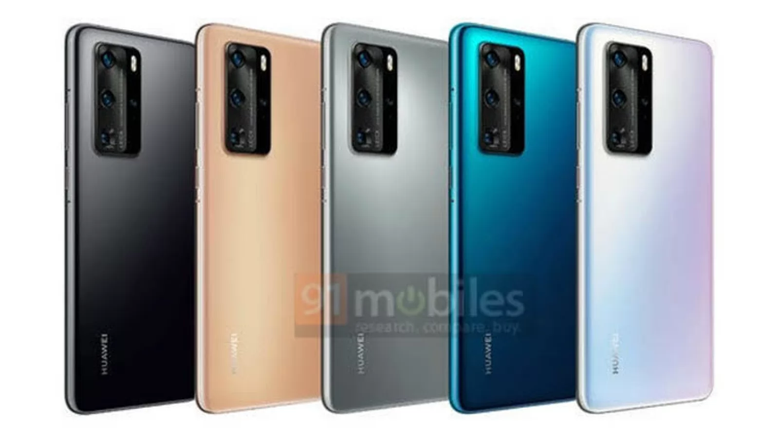 Huawei P40 Pro primește o randare nouă ce dezvăluie variantele de culoare; Nuanțe gradient cu finisaj mat