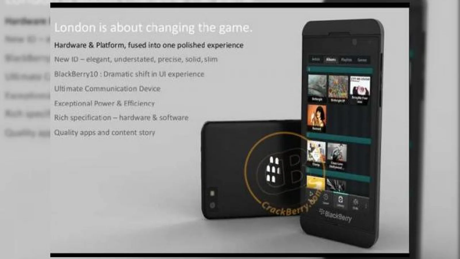 BlackBerry London - imagine nouă scăpată pe web