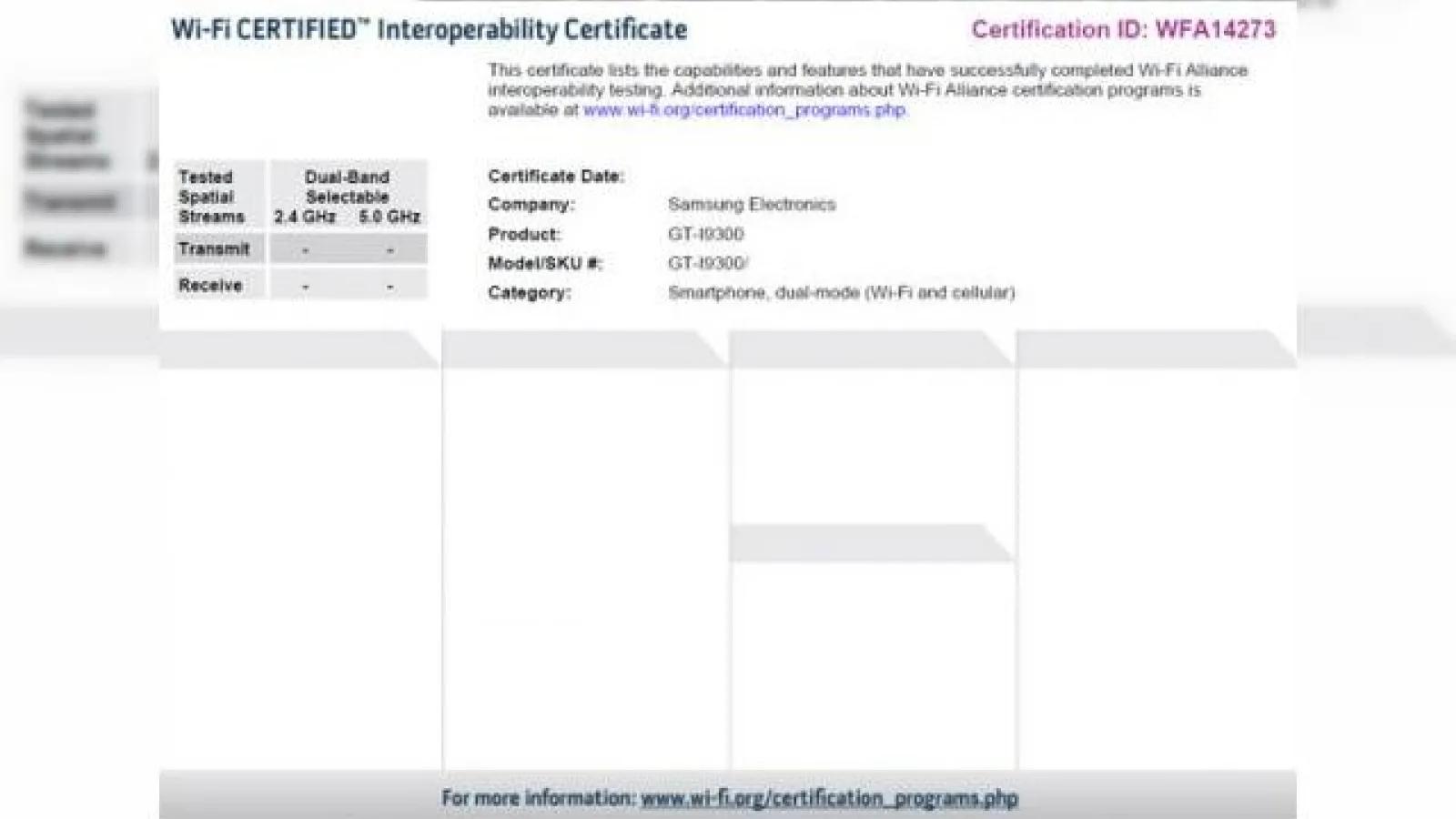 Două noi tablete Samsung și Galaxy S III surprinse În certificări WiFi oficiale? Terminalele Samsung P3100, P5100 și i9300 Își fac apariția...