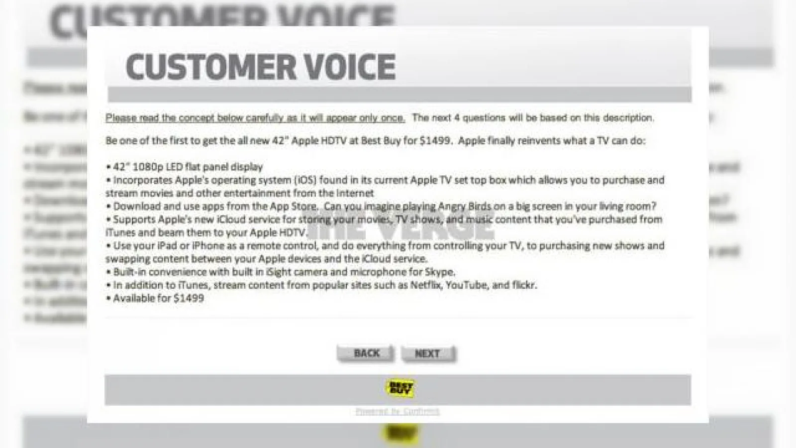 Televizorul Apple HDTV apare Într-un studiu asupra clienților Best Buy: model de 42 inchi, cu preț de 1.499 dolari