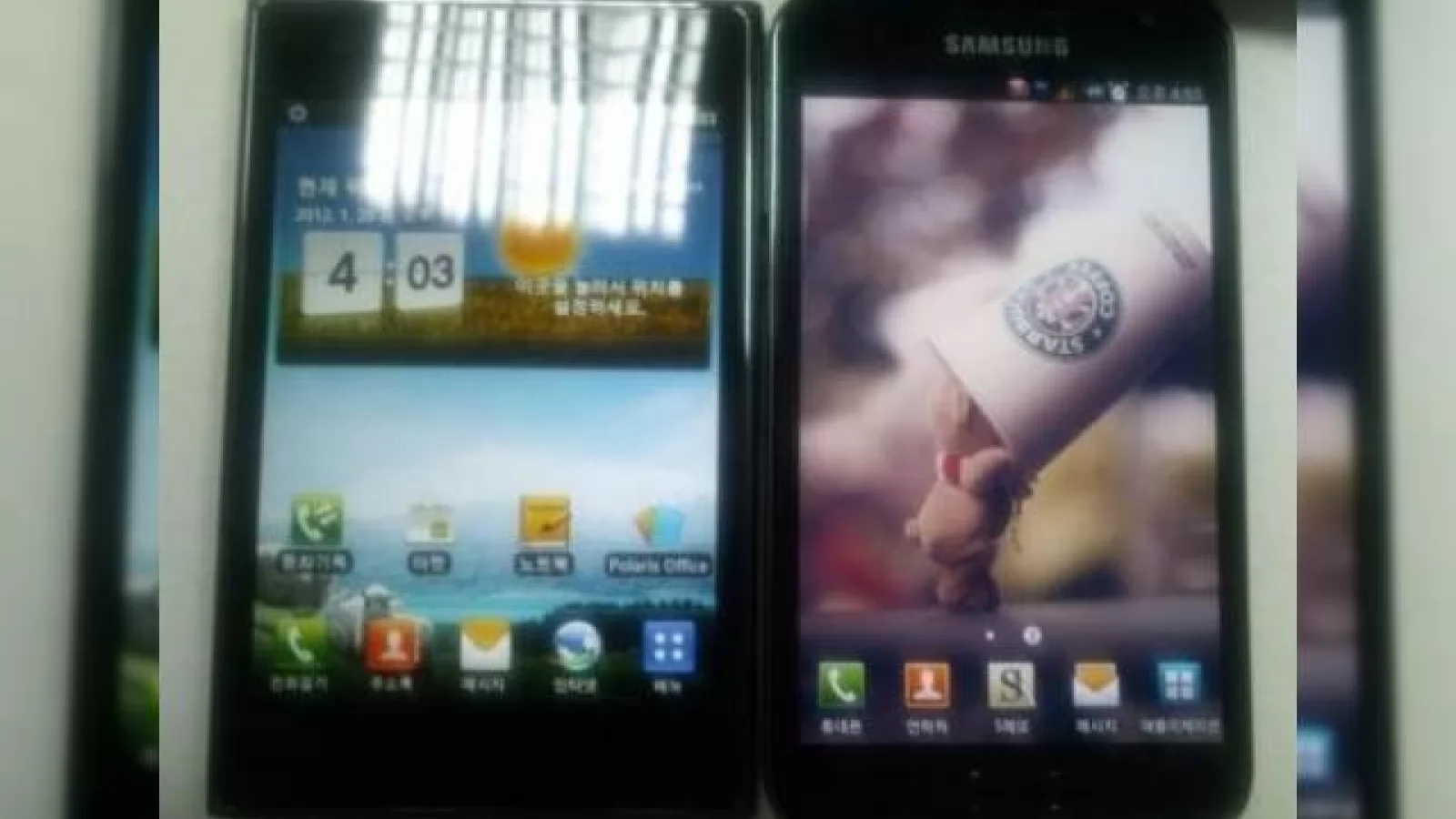 Frații giganți: LG Optimus Vu lângă Samsung Galaxy Note, Într-o fotografie