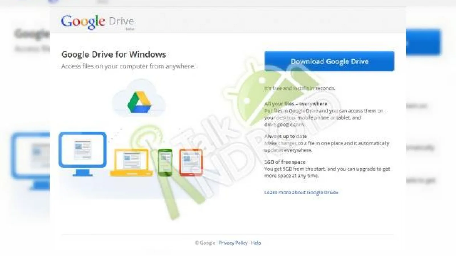 Google Drive - set de informații Înainte de lansarea oficială