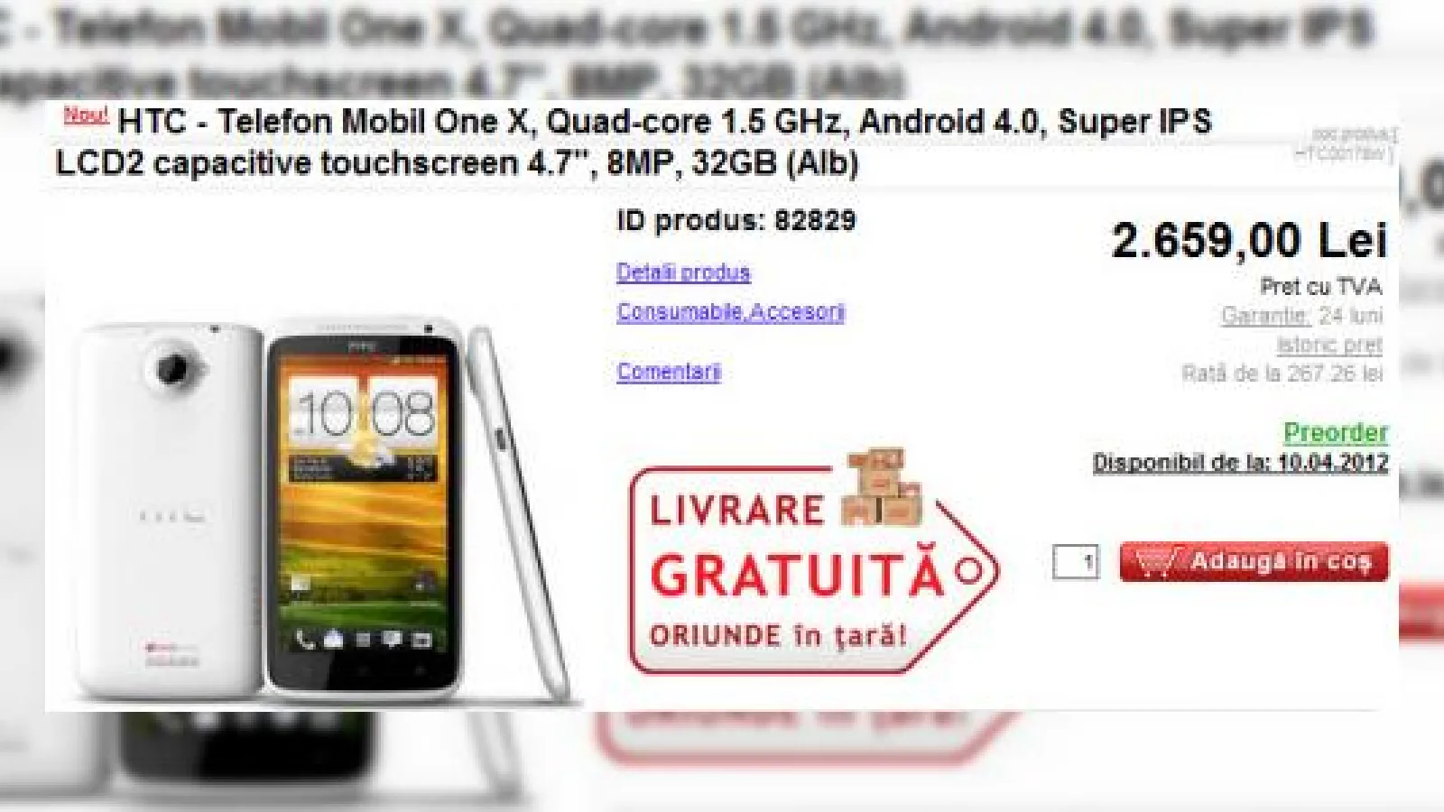 Preț HTC One X În România - Telefonul disponibil la evoMAG.ro prin precomandă!