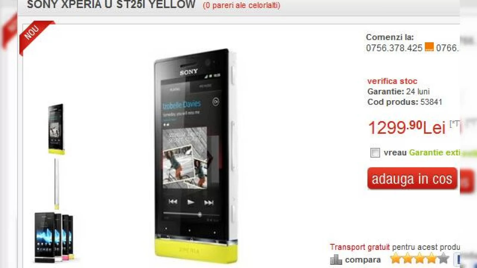 Sony Xperia U ajunge În România prin QuickMobile.ro! Telefon Sony nou cu zona transparenta "cameleon"!