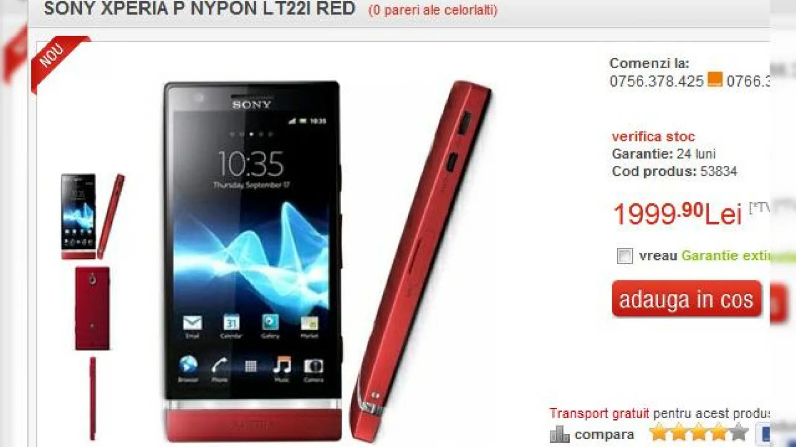 Sony Xperia P disponibil În oferă Quickmobile.ro! Primul telefon cu ecran WhiteMagic din România!