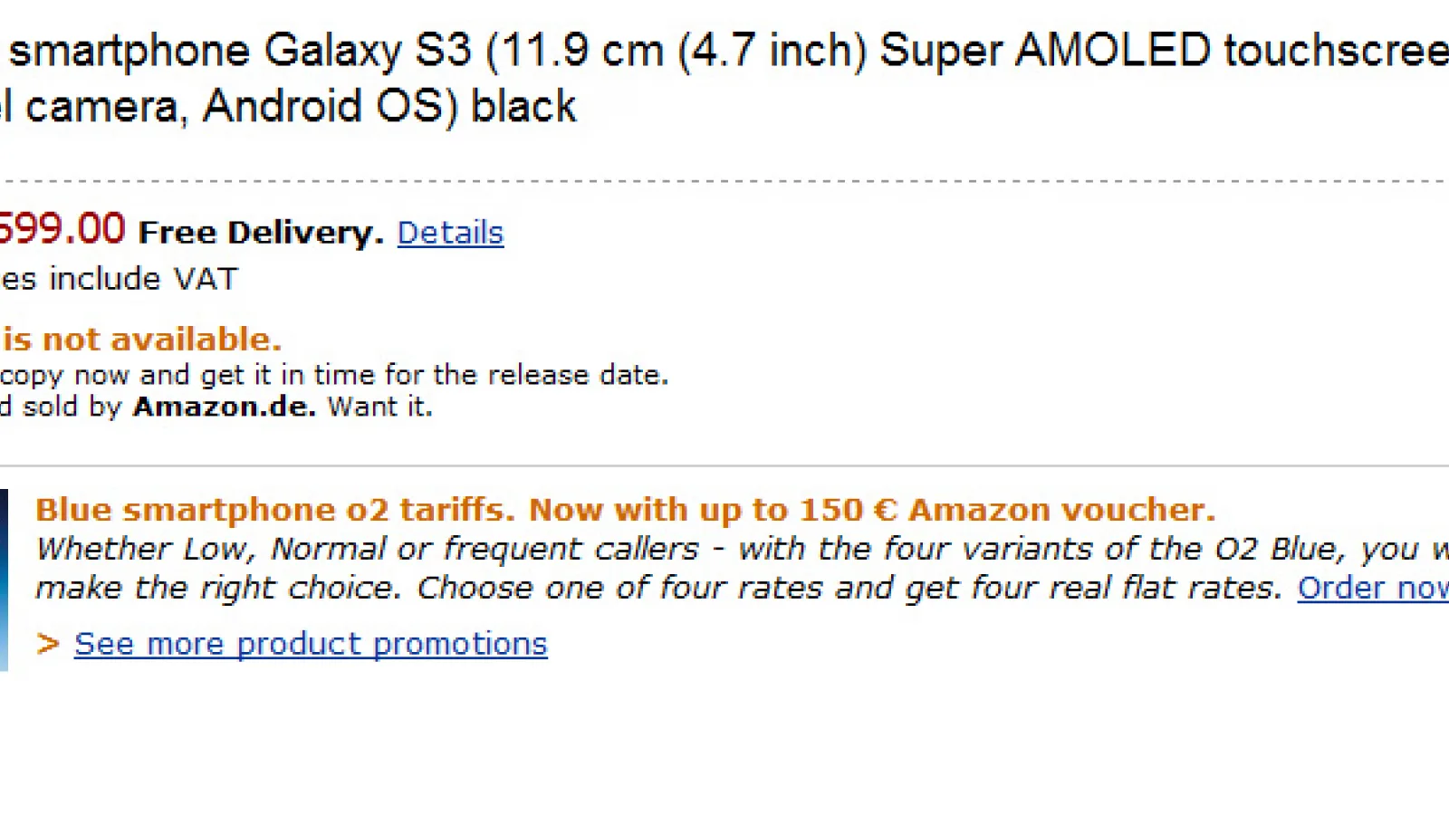 Samsung Galaxy S III disponibil la precomandă pe Amazon Germania, la preț de 599 euro