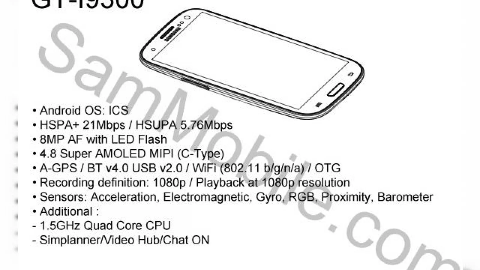 Iată manualul lui Samsung GT-I9300 (posibil Galaxy S III), cu tot cu specificații!