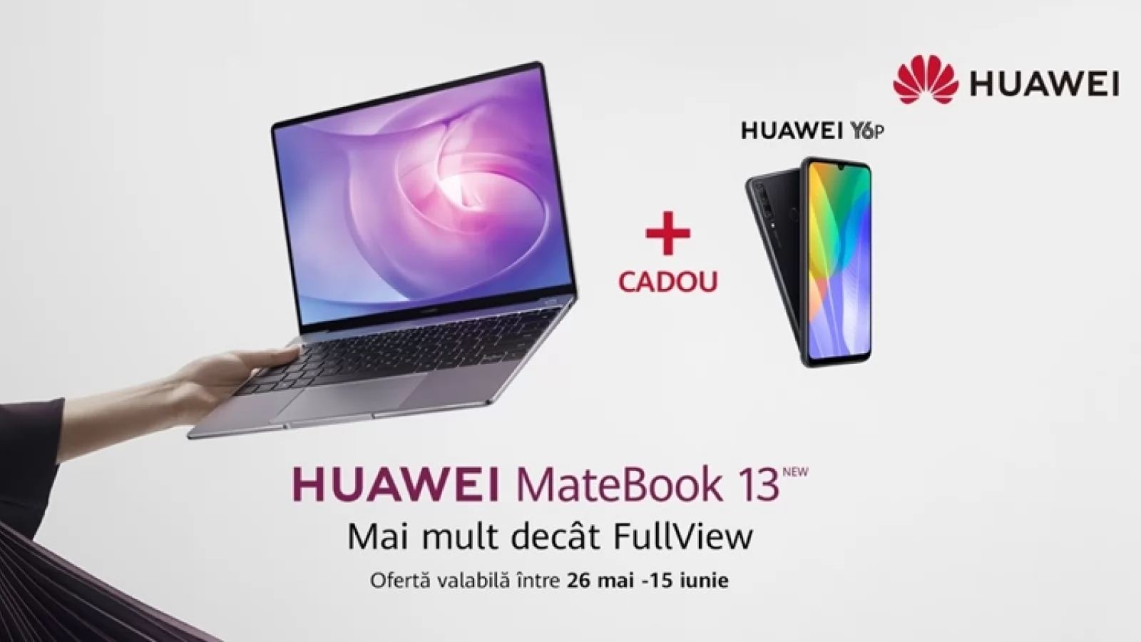 Huawei îţi dă un telefon cadou cu noile laptopuri MateBook 13; Acestea tocmai au debutat în ţara noastră, în variante Intel și AMD