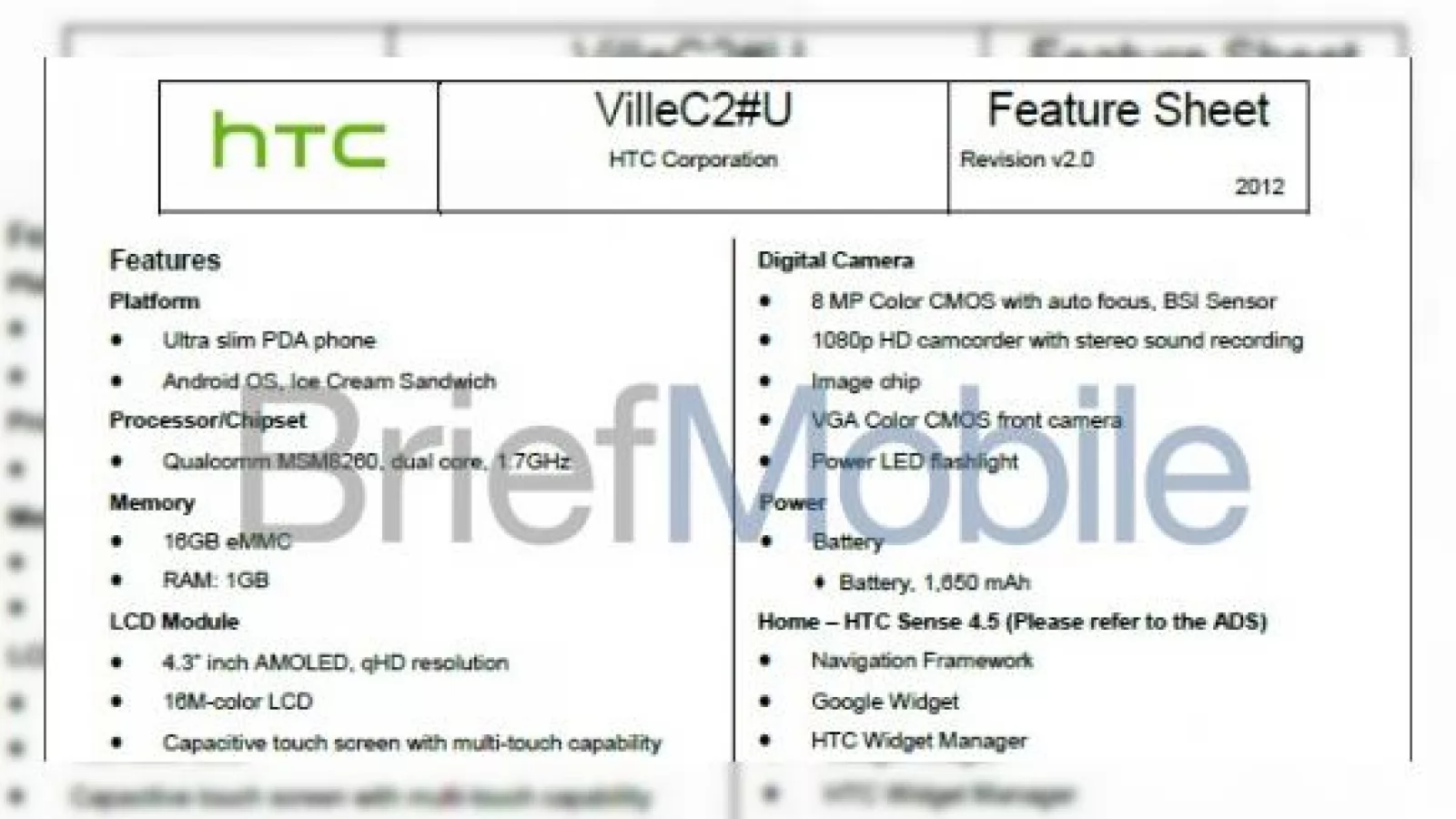 HTC Ville C, un One S mai ieftin și cu câteva dotări lipsă