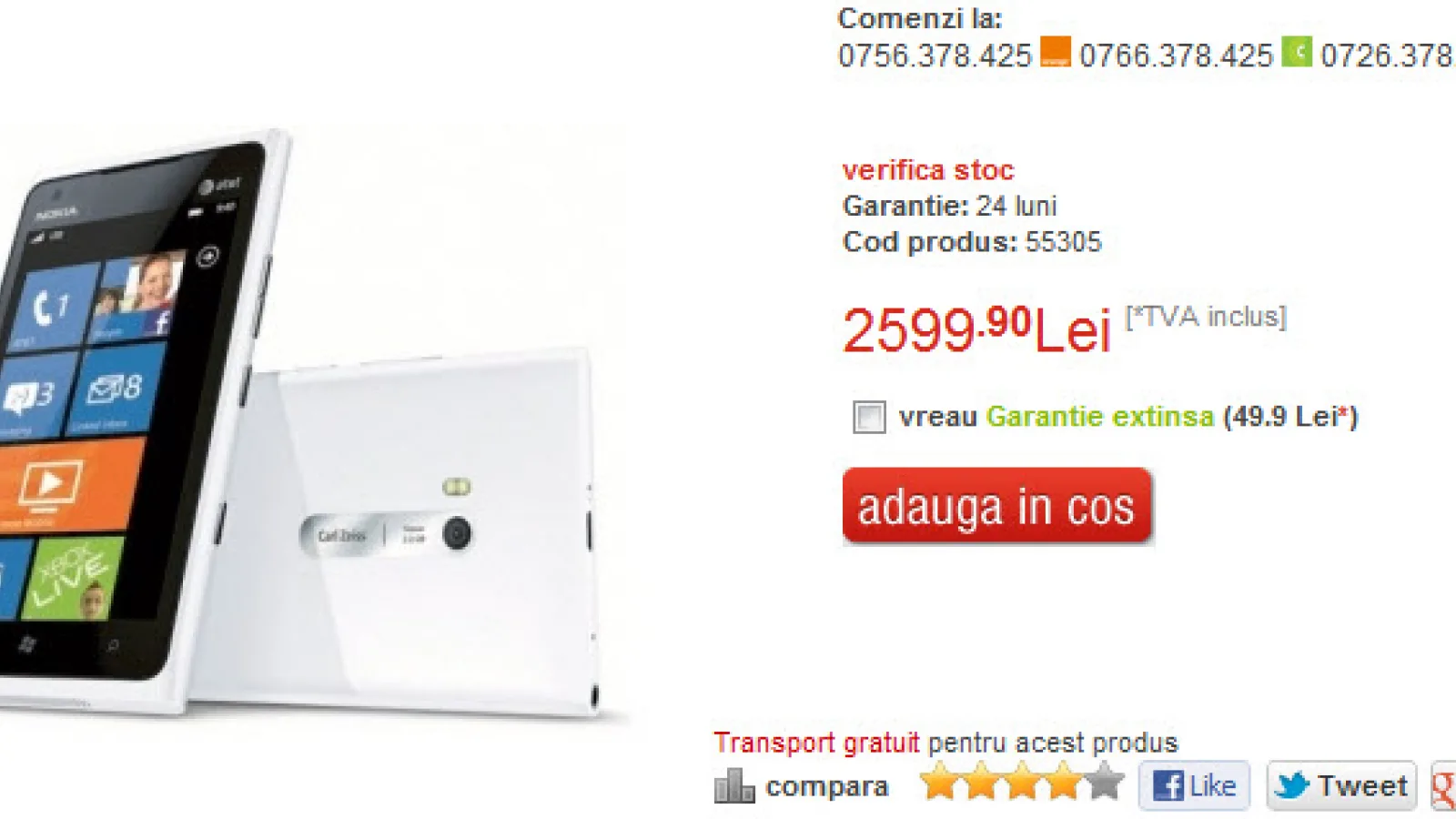 Nokia Lumia 900 disponibil pe alb În România, prin QuickMobile! Iată prețul!