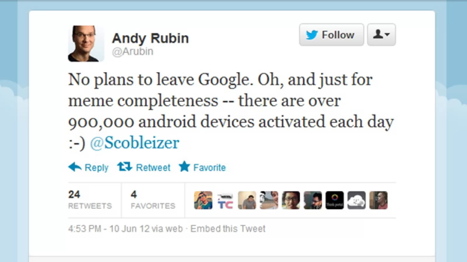 Creierul Android Andy Rubin neagă plecarea de la Google, anunța performanțe deosebite ale OS-ului