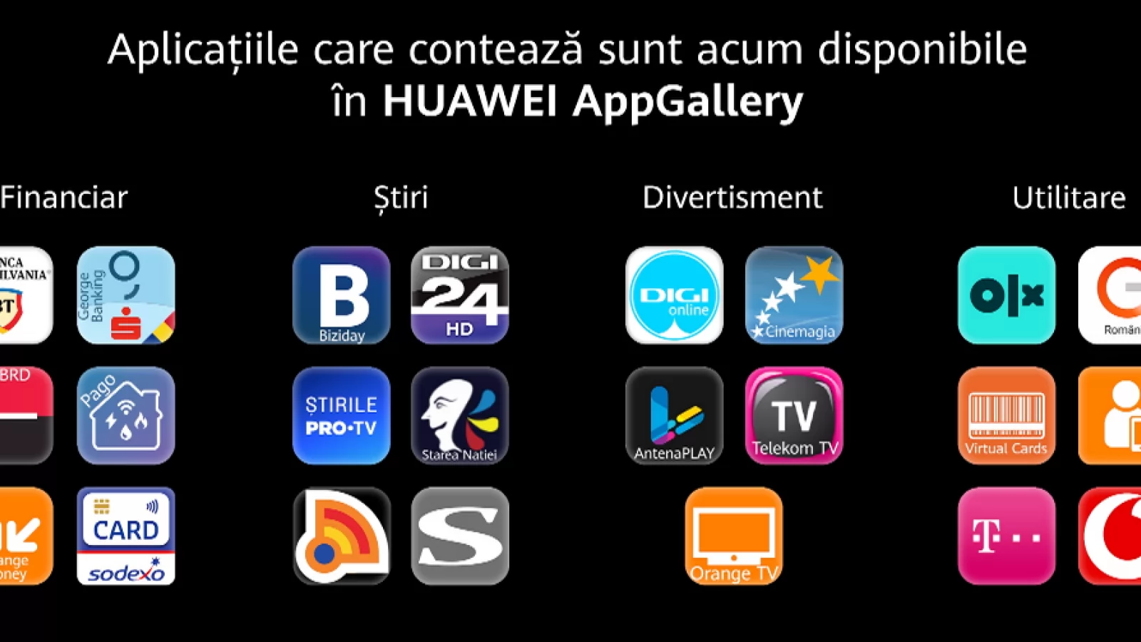 Huawei AppGallery promovează regional aplicaţii româneşti, stimulând colaborarea cu dezvoltatorii