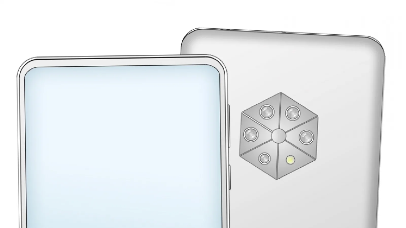 Huawei brevetează telefonul ce integrează camera selfie sub display; În spate are un setup foto hexagon