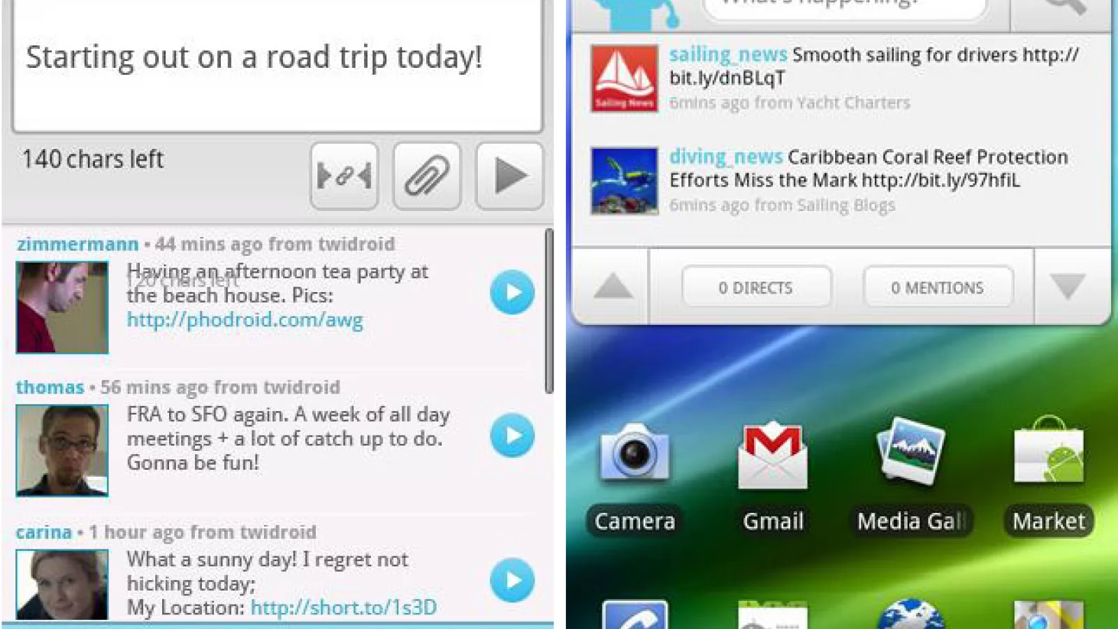 Twidroyd Review - un client Twitter interesant pentru Android (Video)