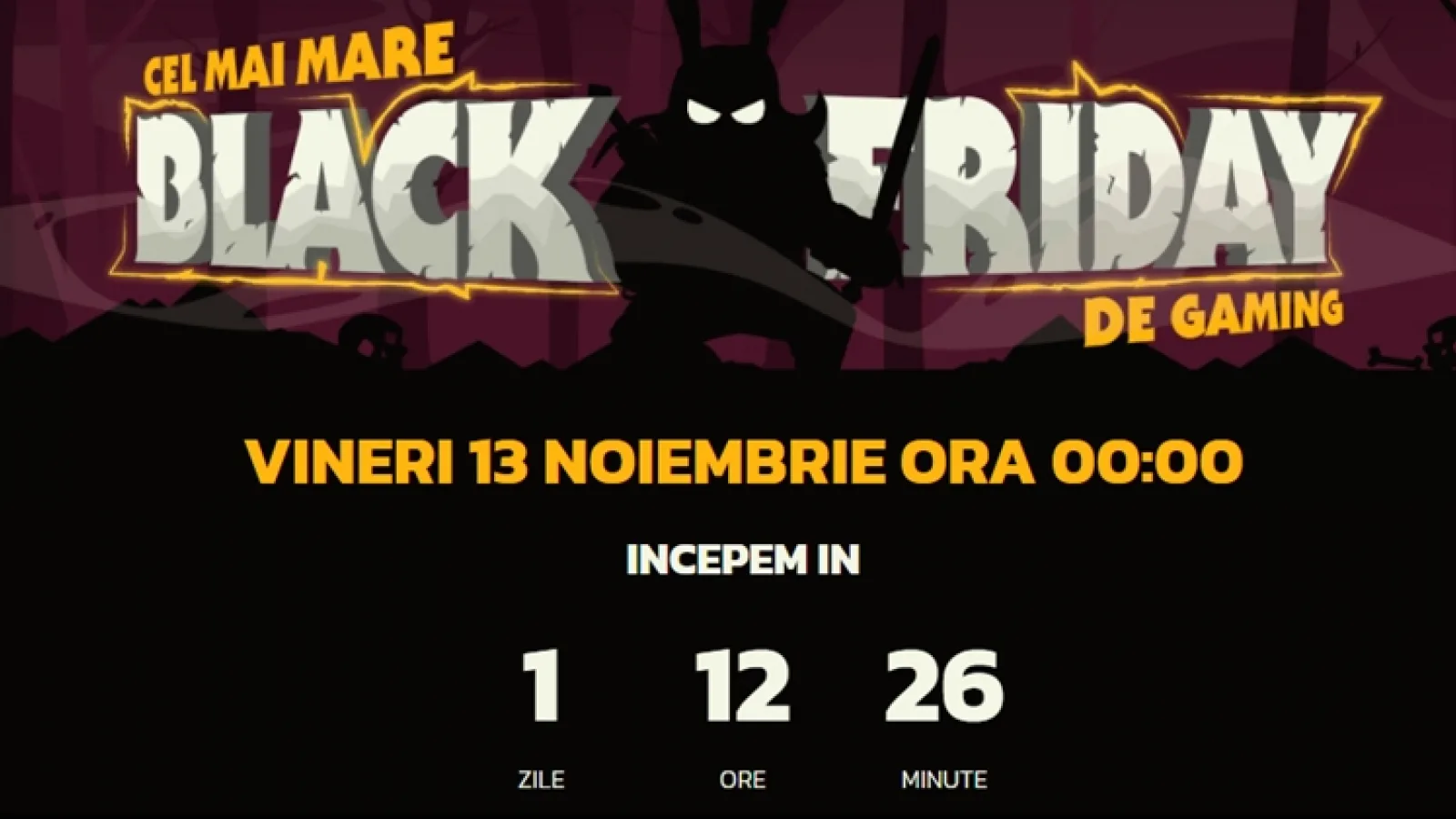 BLACK FRIDAY de GAMING începe pe 13 noiembrie la ora 00:00 la PC Garage; Iată ce ni se pregătește