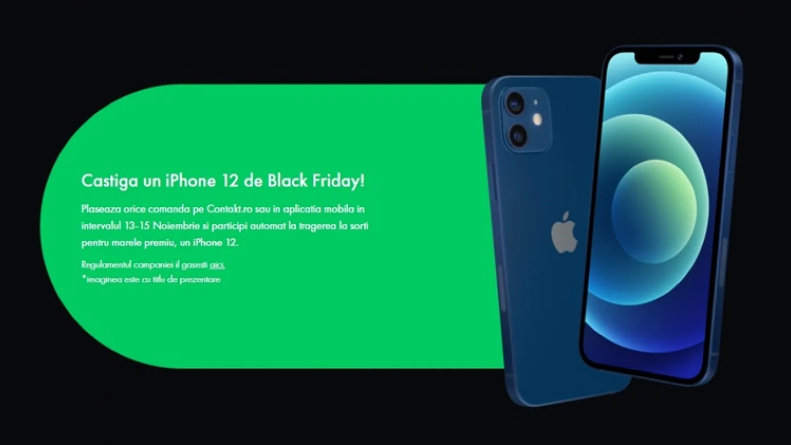 Plasează o comandă pe CONTAKT.ro de Black Friday și poți câștiga un iPhone 12! Iată detalii despre concurs