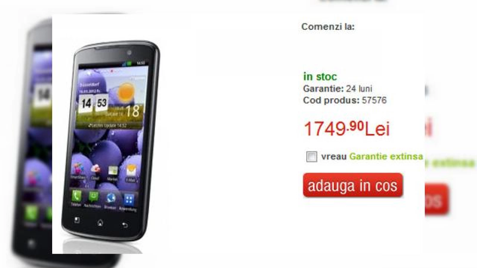 LG Optimus True HD LTE P936 a ajuns la QuickMobile, telefon LG cu super ecran HD