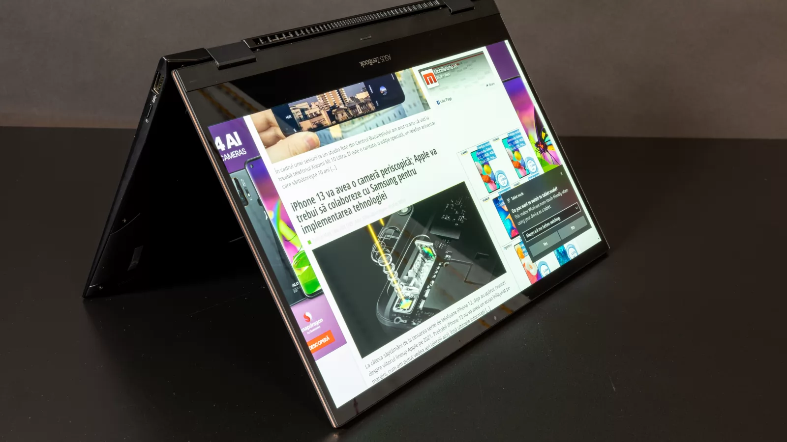 ASUS ZenBook Flip S (UX371EA) Review: Ultrabook 2 în 1 cu ecran OLED, grafică Intel Xe și greutate de doar 1.2 kg