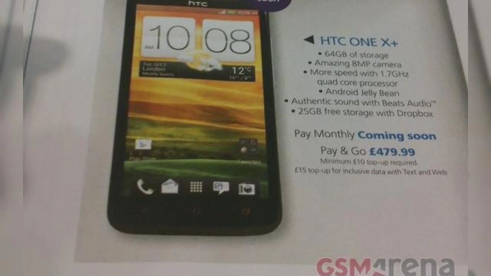 HTC One X+ Își face apariția Într-o broșură a operatorului britanic O2; Vine cu Beats Audio, CPU Tegra 3 de 1.7 GHz, costa 600 de euro!
