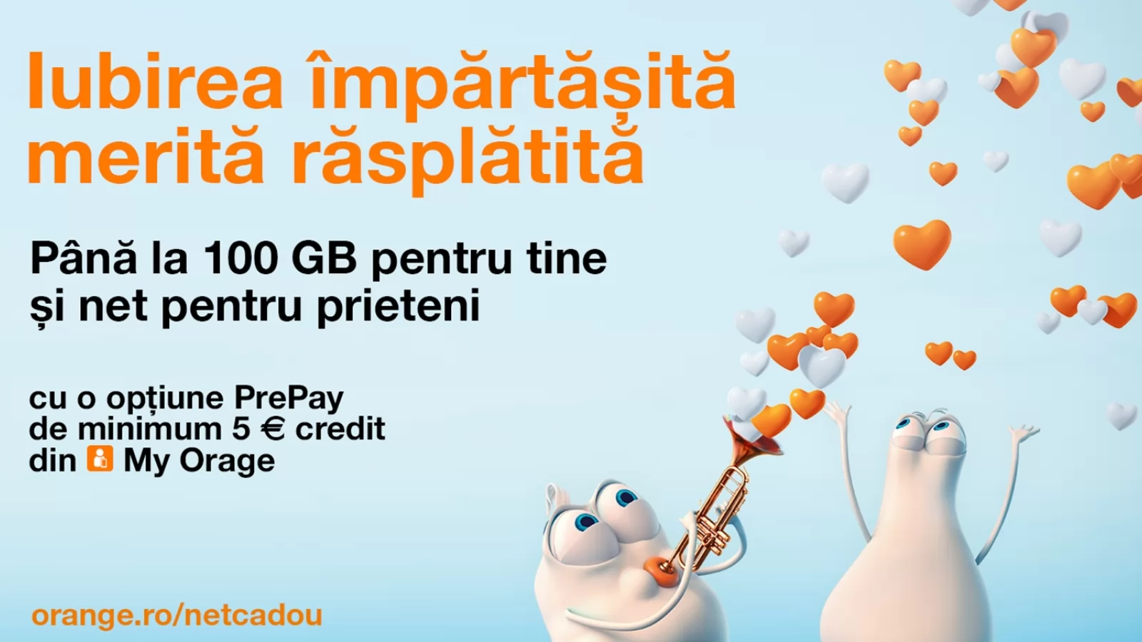 Sezonul iubirii aduce felicitări virtuale și bonus de net utilizatorilor de cartele Orange PrePay