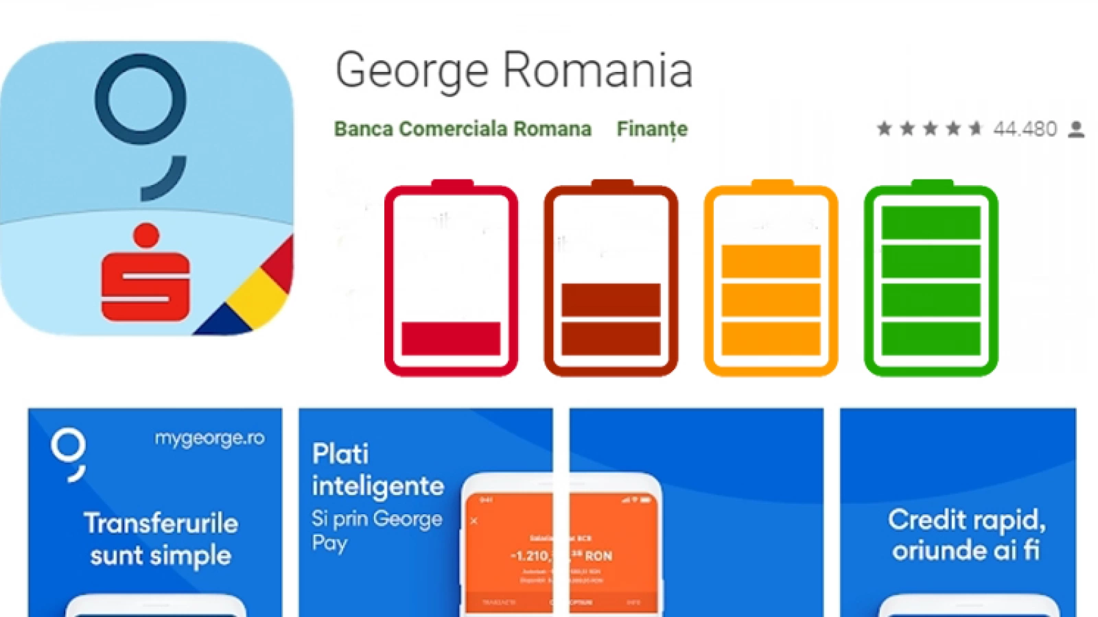 [UPDATE] Aplicația George de la BCR ar consuma mult prea multă energie pe telefoanele Android după ultima actualizare