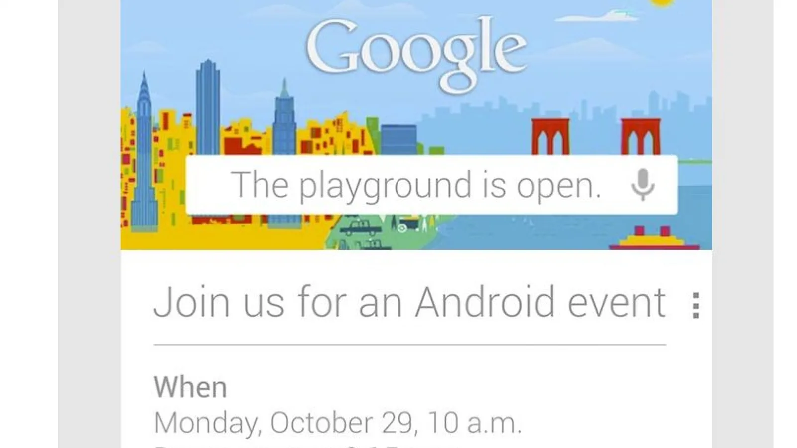 și Google are un eveniment special la final de octombrie; Lansează "ceva" pe 29 octombrie: un nou telefon Nexus sau tabletă?