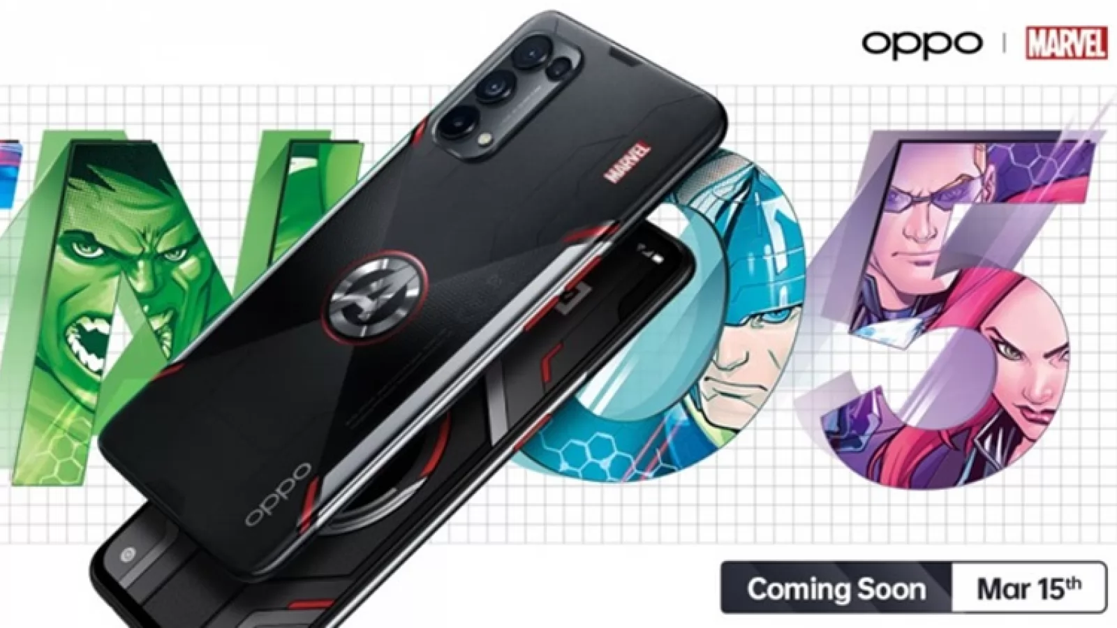 Oppo Reno5 primește o ediție Marvel cu logo Avengers în spate și accesorii customizate