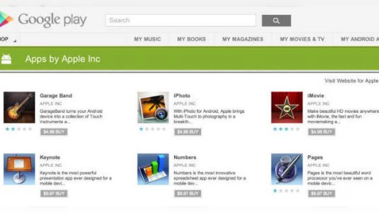 Aplicații tipice Apple acum În Play Store: iMovie, iPhoto, GarageBand În varianta falsificată!