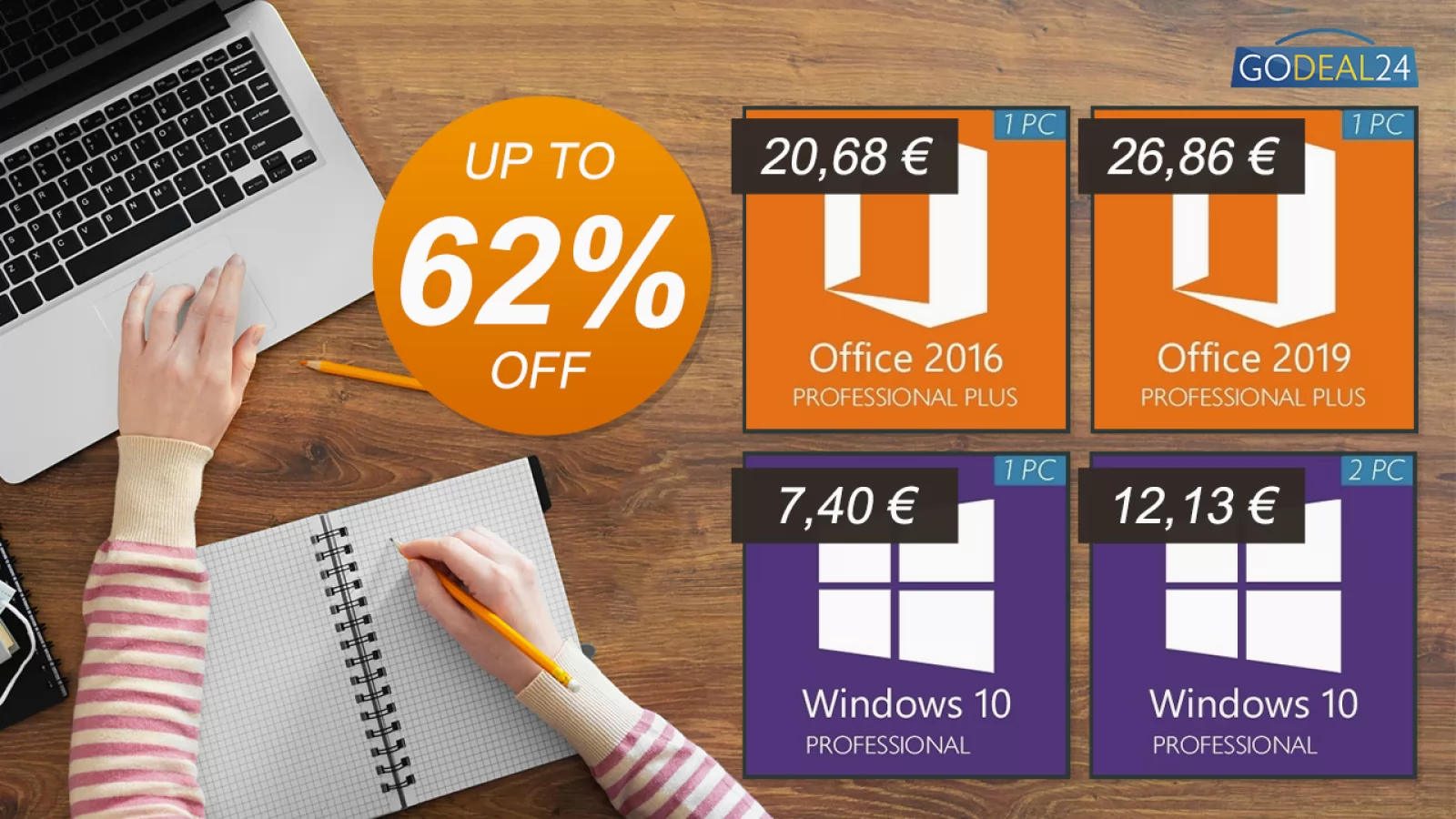 (P) Mega Sale pe GoDeal24! Licențe Windows și Office cu până la 62% reducere