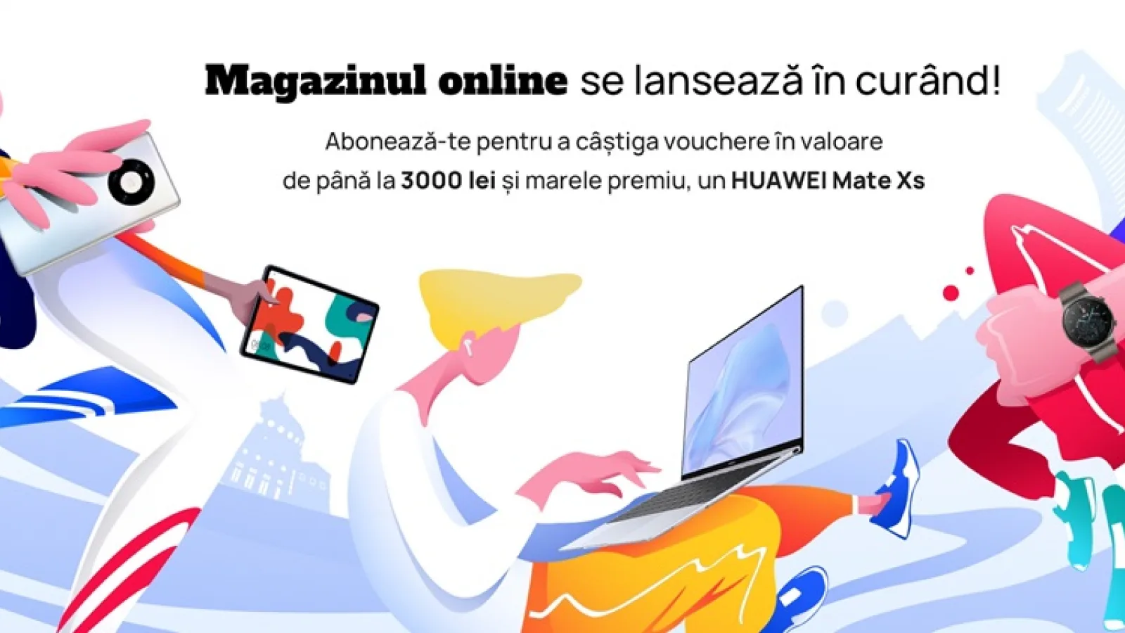 Lansarea magazinului Huawei Online Store va aduce premii atractive pentru iubitorii de tehnologie: vouchere de 3.000 lei, premii surpriză și un pliabil Mate Xs