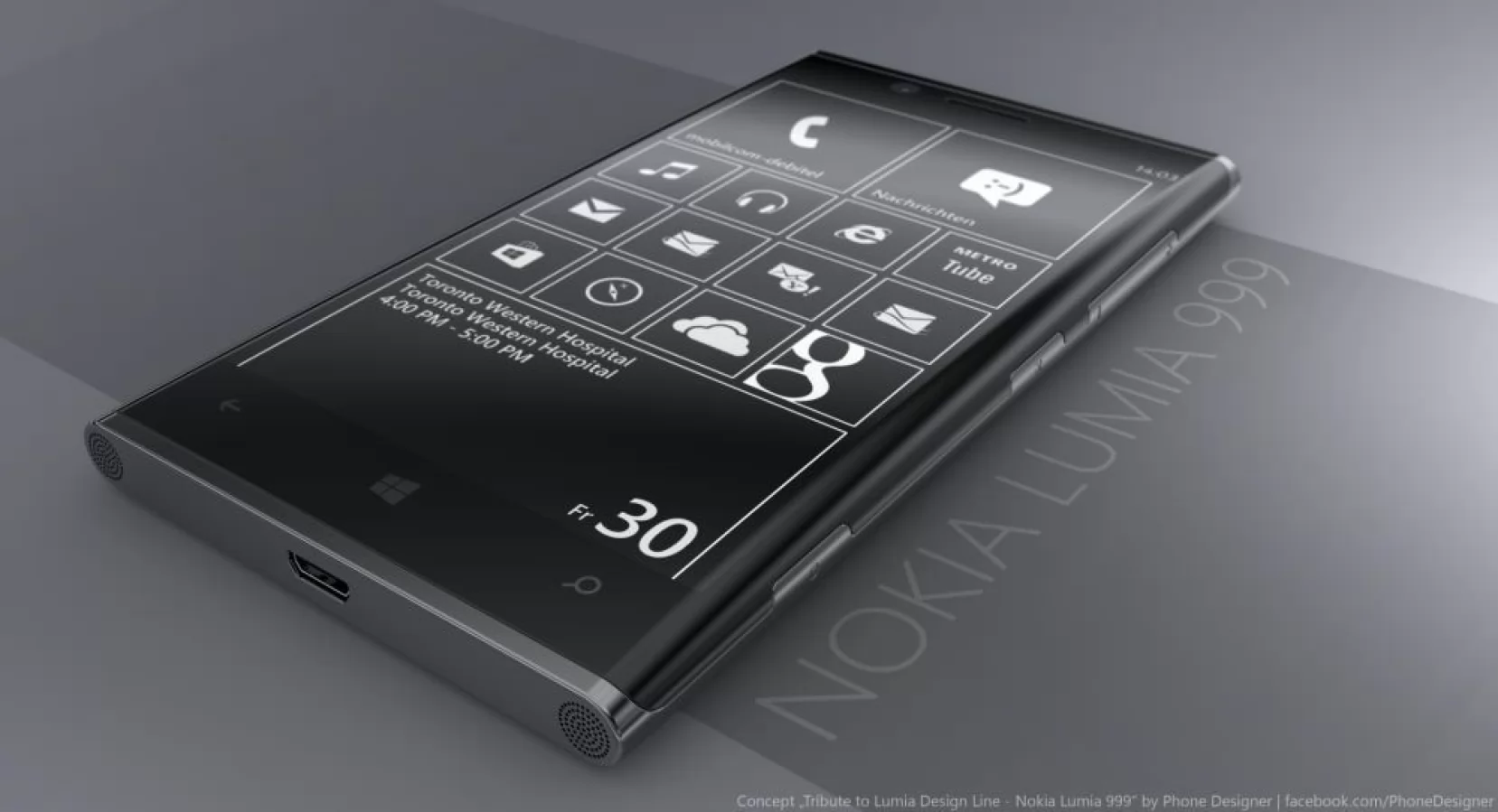 Nokia Lumia 999, un device premium și elegant cu interfața alb/negru (Concept)
