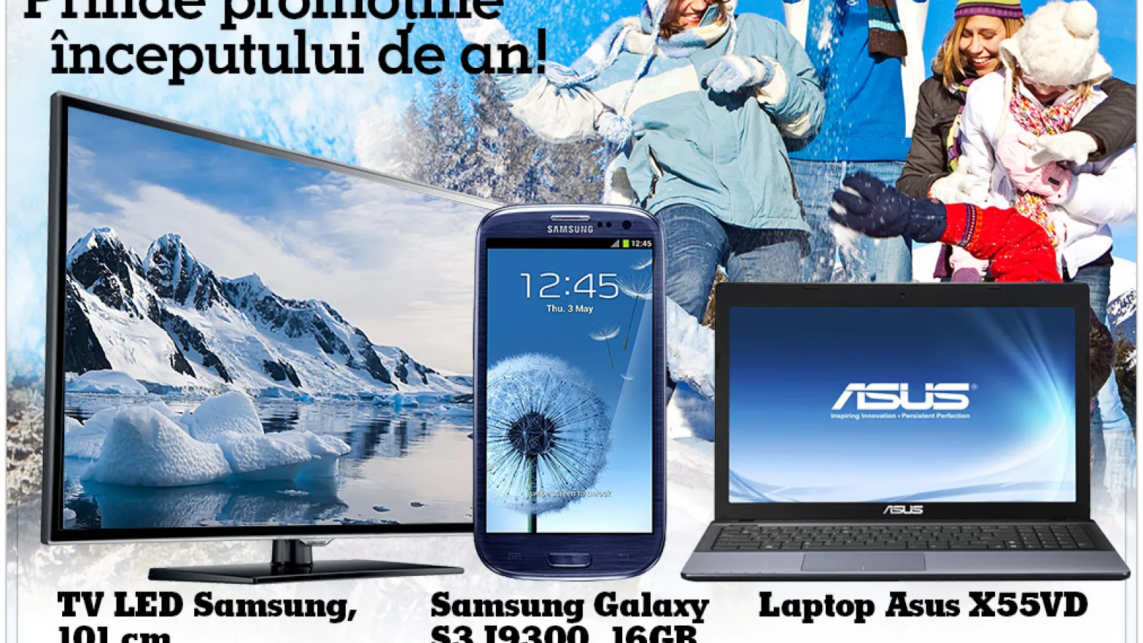 Promoții de iarnă la eMAG.ro: Samsung Galaxy S III la 100 lei discount, tableta Lenovo 3G la 899 lei!