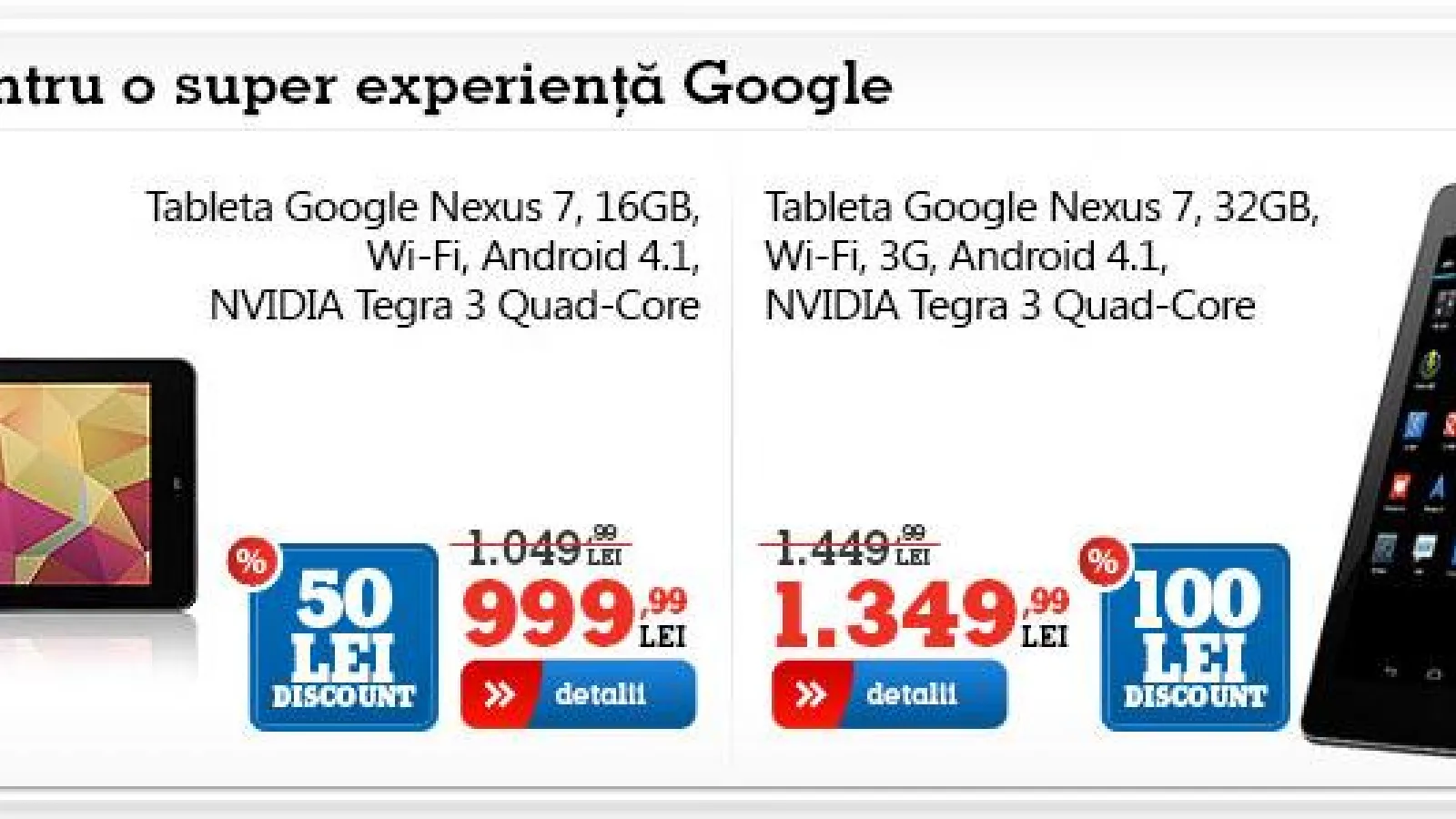 Noi reduceri la eMAG.ro: Nexus 7 16 GB la 999 lei și telefon Samsung cadou cu tabletele producătorului asiatic