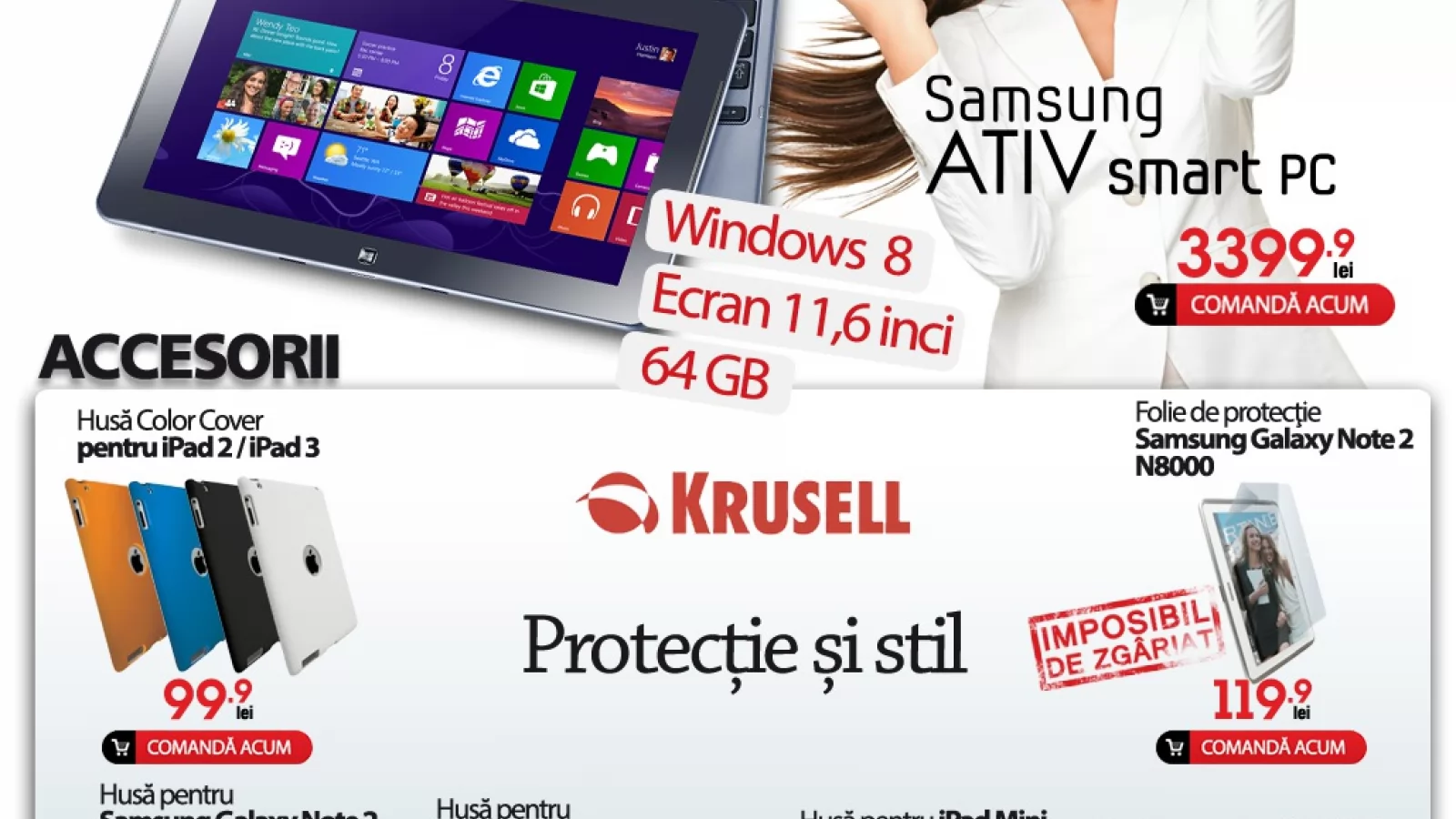 Quickmobile.ro aduce tableta Windows 8 Samsung Ativ Smart PC În România, vine cu CPU Intel Atom