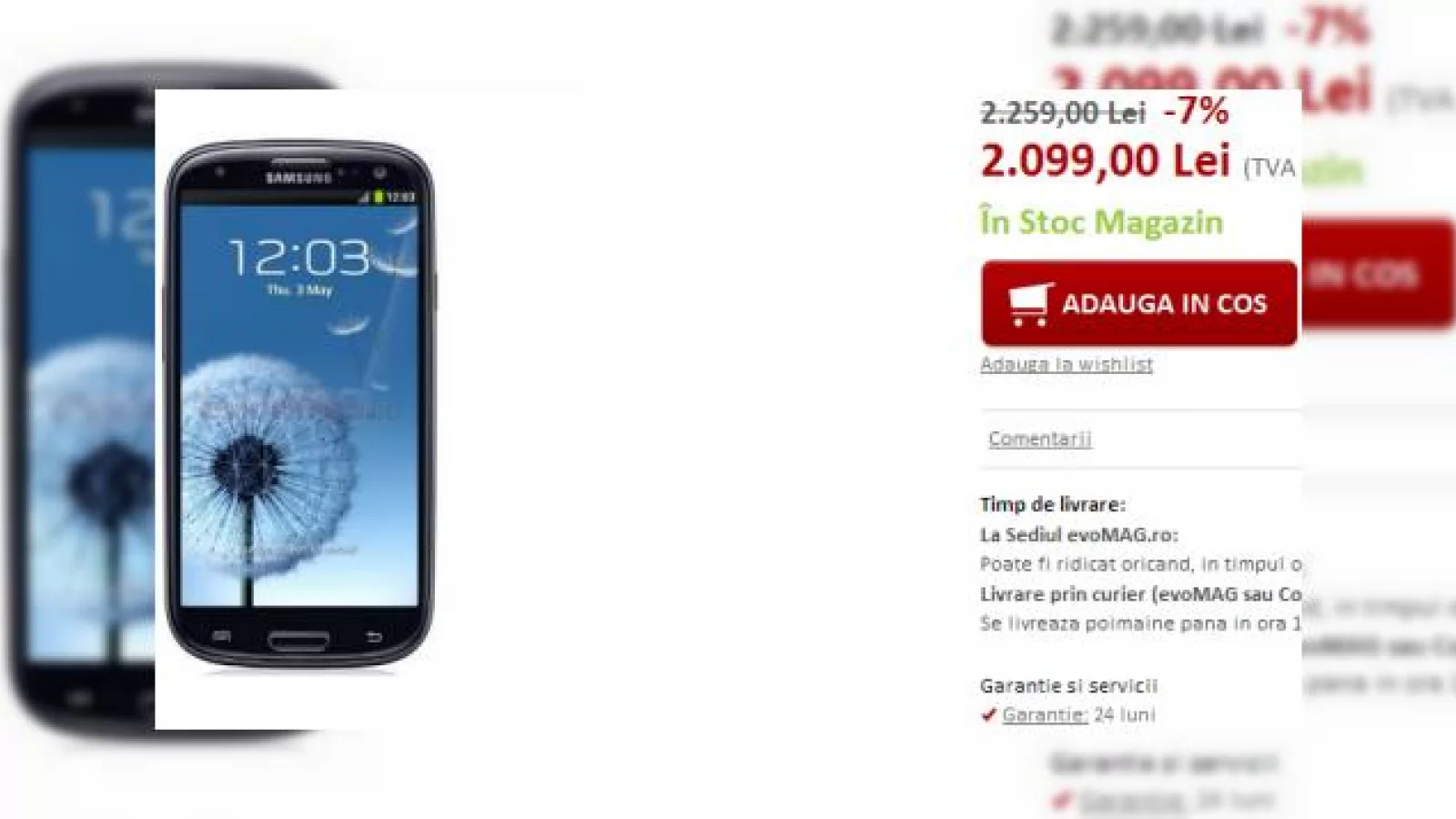 Samsung Galaxy S III se apropie de pragul psihologic de 2000 lei, acum costă doar 2.099 lei la evoMAG.ro