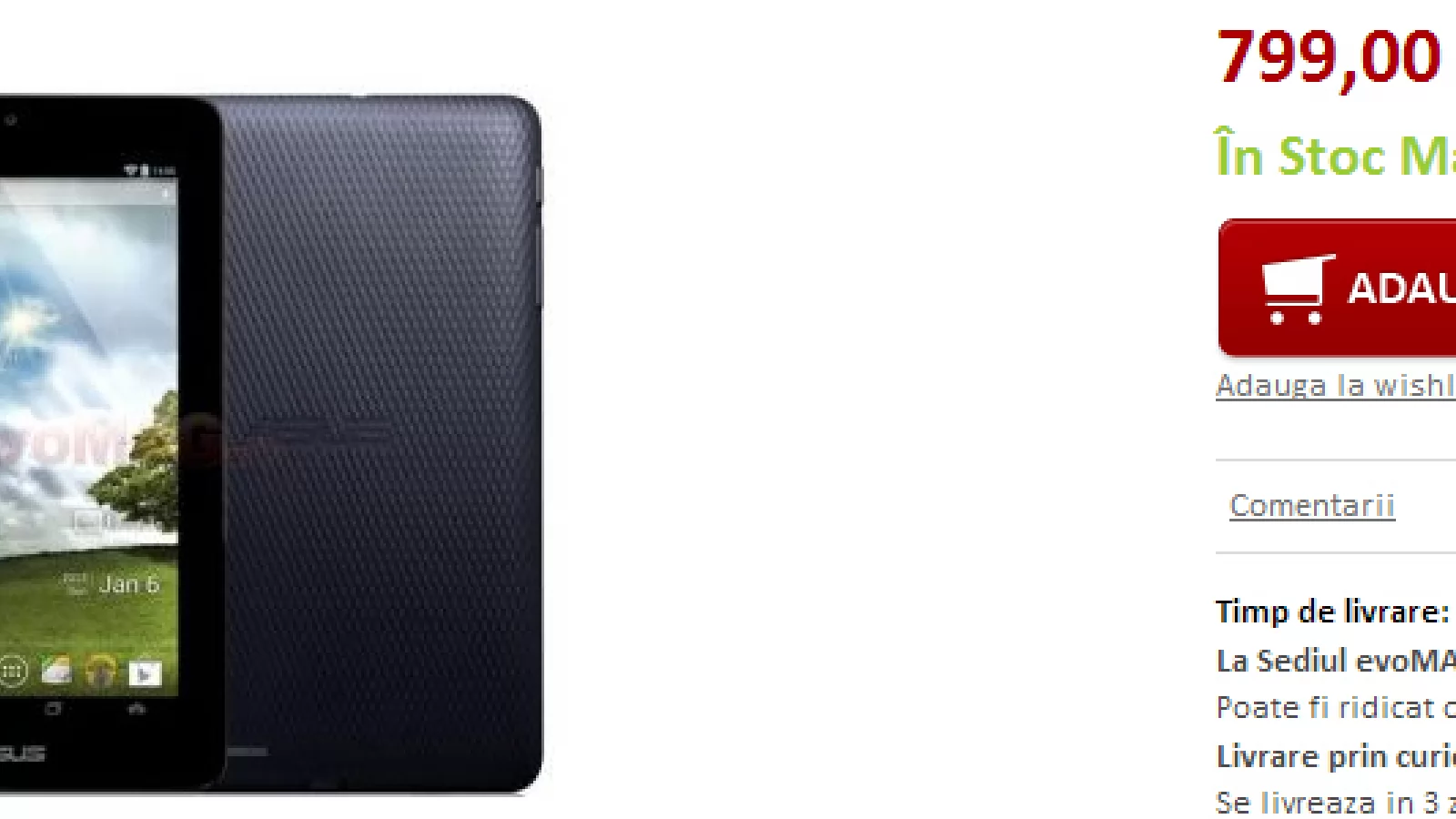 Tableta ASUS Memo Pad costă doar 799 lei, În stoc la evoMAG.ro!