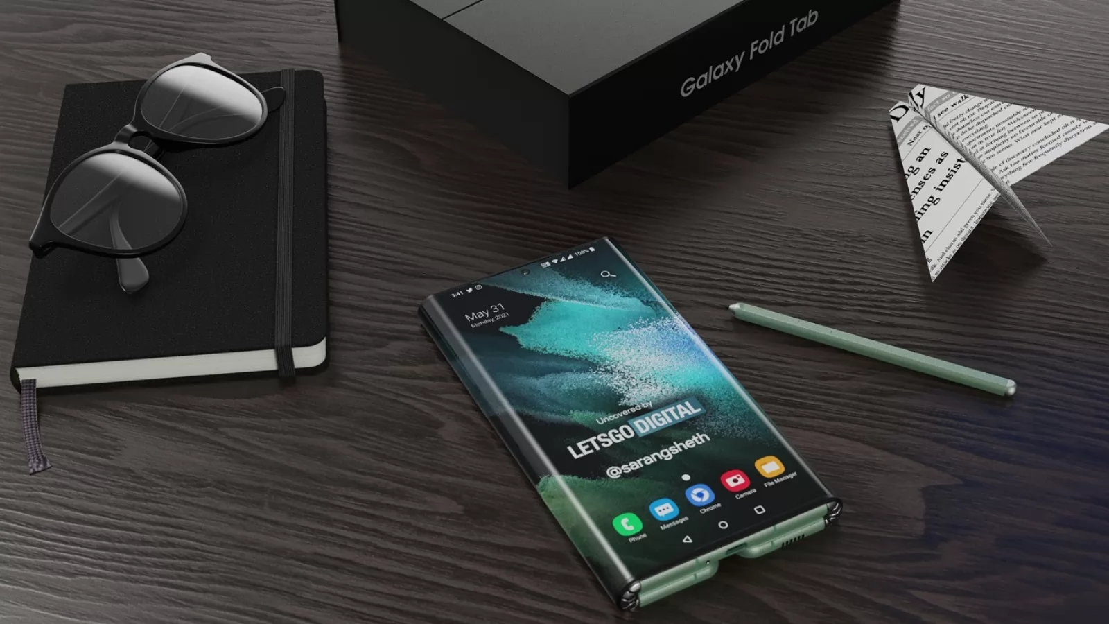 Samsung Galaxy Z Fold Tab, tableta triplu pliabilă pregătită pentru anul viitor se lasă admirată în noi randări concept