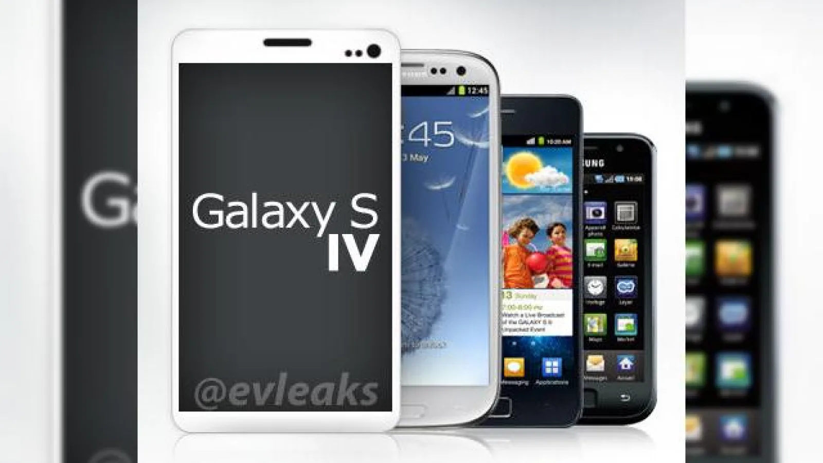 [Update: e un fals] Imagine de presă cu Galaxy S IV, comparație cu Galaxy S, S II și S III (Scăpare neconfirmată!)