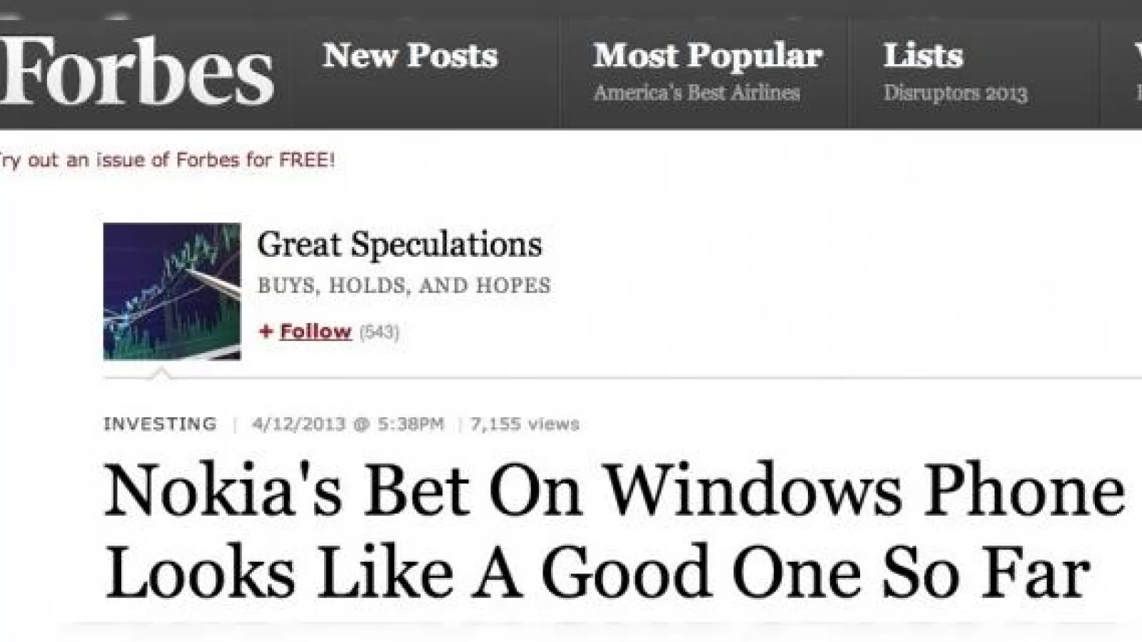 Forbes face o analiză a maturizării Nokia Împreună cu Windows Phone