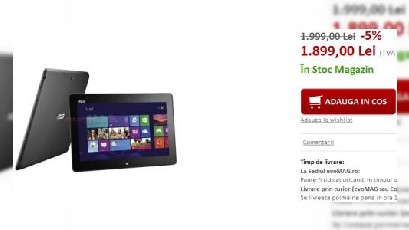 Una dintre cele mai bune oferte de tabletă Windows 8: ASUS VivoTab Smart, la doar 1.899 lei la evoMAG.ro