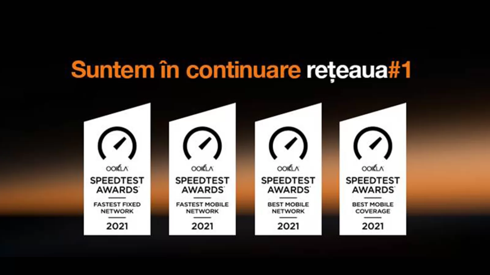 Orange România este recunoscută drept cea mai bună rețea din România pentru al patrulea an consecutiv conform rezultatelor Speedtest Intelligence de la Ookla