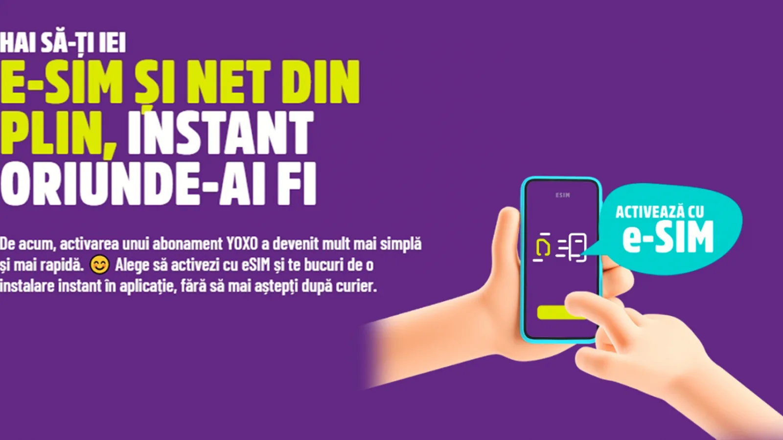 YOXO permite acum activarea prin eSIM pentru telefoanele compatibile; Mai simplu și mai rapid, de oriunde ai fi
